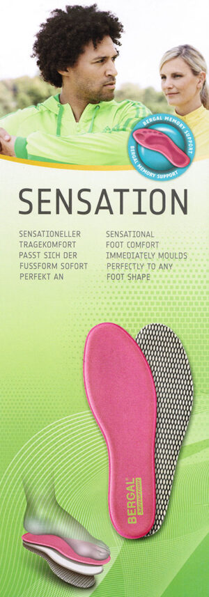 3 Paar Bergal Sensation Damen Einlegesohle Sohle Visko Schaum Gr. 36-46 Memory S...