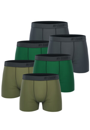 6 er Pack My Essential Clothing Basic Boxershorts Cotton Bio Herren Shorts Unter...