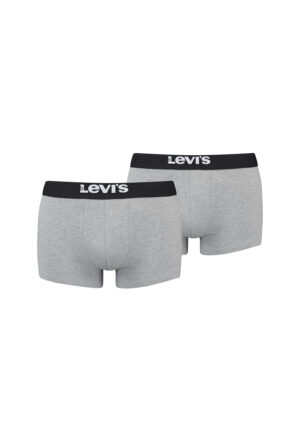 Levi's Solid Basic Herren Boxershorts Unterwäsche aus Bio-Baumwolle im 2er Pack