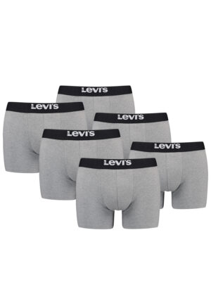 Levi's Solid Herren Boxershorts Unterwäsche aus Bio-Baumwolle im 6er Pack