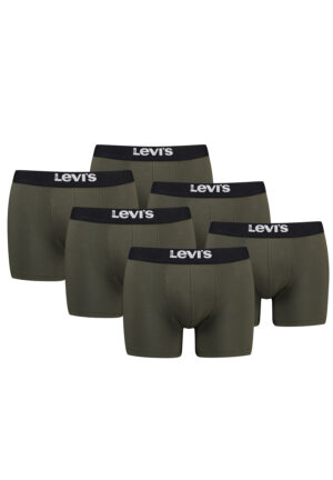 Levi's Solid Herren Boxershorts Unterwäsche aus Bio-Baumwolle im 6er Pack