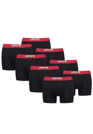 Levi's Solid Herren Boxershorts Unterwäsche aus Bio-Baumwolle im 8er Pack