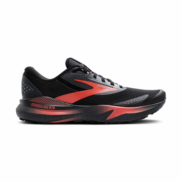 Brooks ADRENALINE GTS 24 WEATHERIZED Laufschuhe Damen Black/Ebony/Hot Coral B (normal) 38