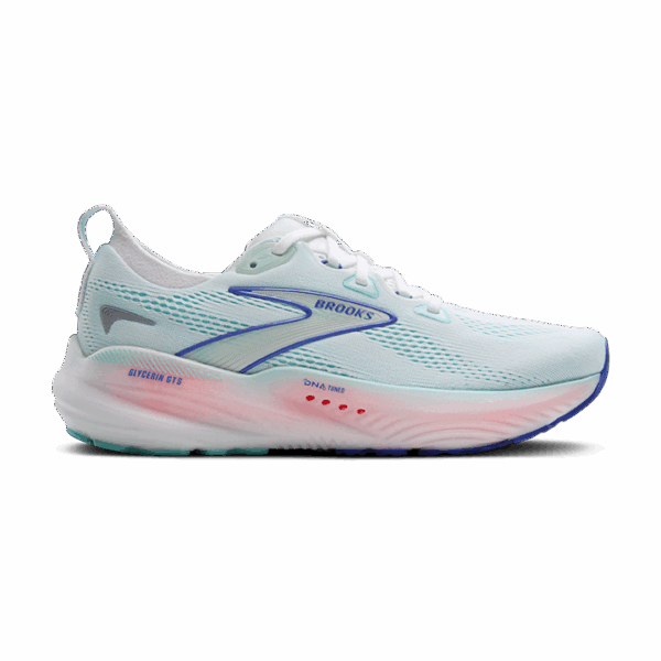 BROOKS GLYCERIN GTS 22 Laufschuhe Damen White/Limpet Shell/Amparo Blue
