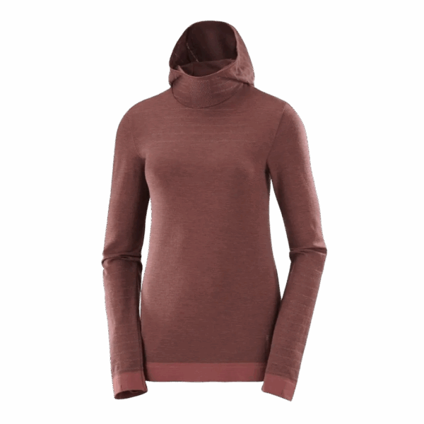 SALOMON OUTSPEED WOOL HOODIE Damen Braun XS