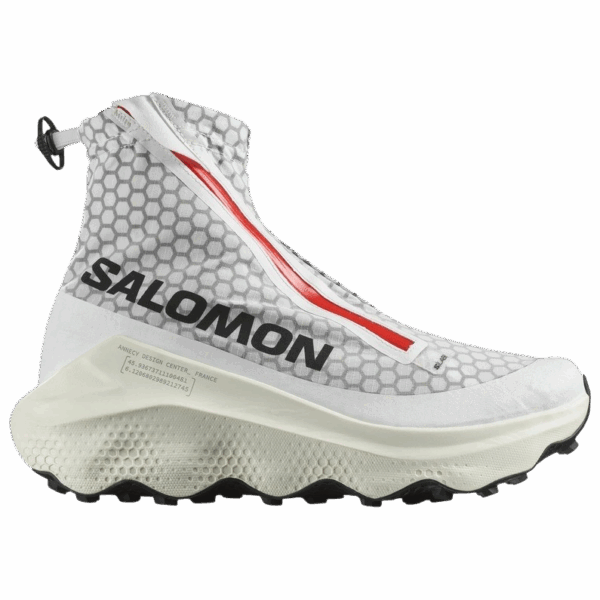 Salomon S/LAB ULTRA DUST Trailschuhe Unisex White/Fiery Red/Vanilla Ice 45 1/3