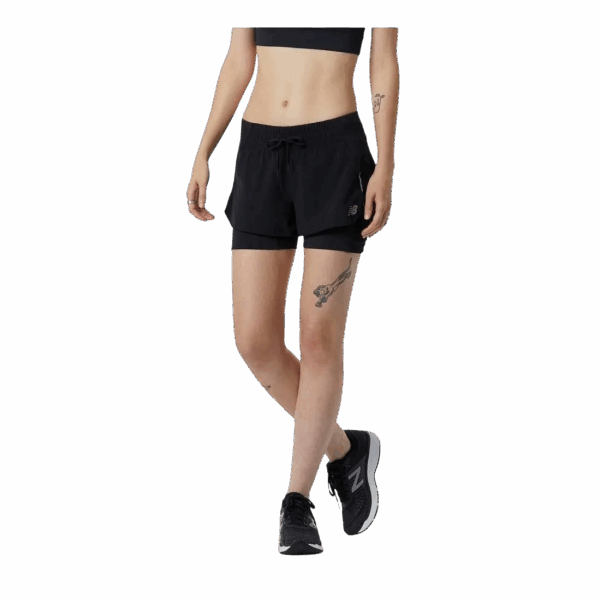 NEW BALANCE IMPACT RUN 2IN1 LAUFHOSE Damen Schwarz M Art.-Nr. WS21270-BK