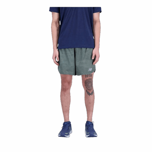 NEW BALANCE PRINTED IMPACT RUN 5 INCH SHORT Herren Grün S