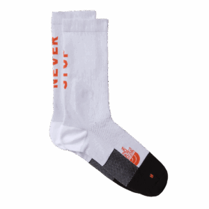 THE NORTH FACE NEVER STOP TRAIL RUN CREW SOCKS Unisex TNF WHITE-ACRYLIC ORANGE S