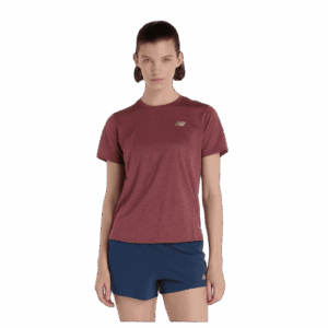 NEW BALANCE ATHLETICS T-SHIRT Damen WASHED BURGUNDY HEATHER S