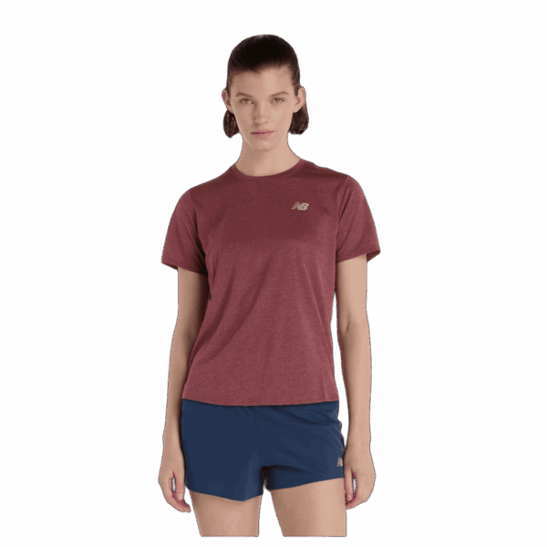 NEW BALANCE ATHLETICS T-SHIRT Damen WASHED BURGUNDY HEATHER S