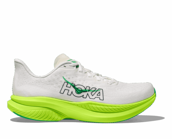 Hoka MACH 6 Herren WHITE / NEON LIME Gr. 48 Weite D (normal)