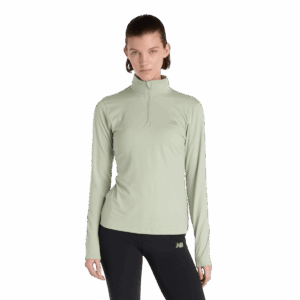 NEW BALANCE Sport Essentials Space Dye Quarter Zip LS-Shirt Damen GREEN S