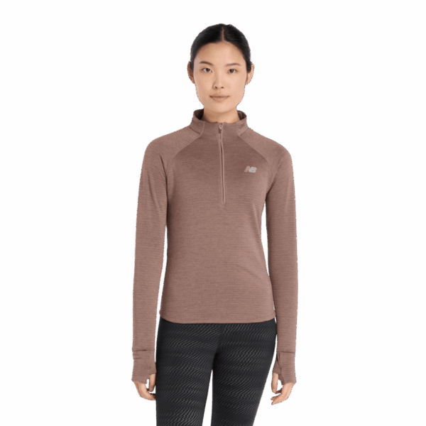 NEW BALANCE Athletics Heat Grid 1/2 Zip LS-Shirt Damen EAT S