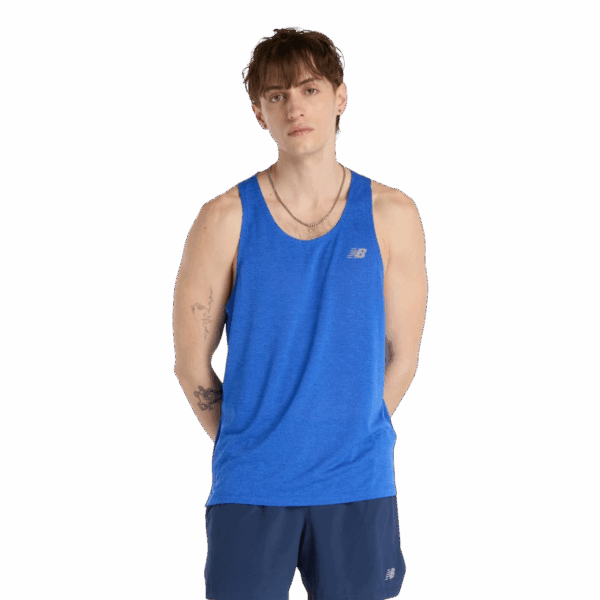 NEW BALANCE ATHLETICS SINGLET Herren BLUE GEMSTONE HEATHER L