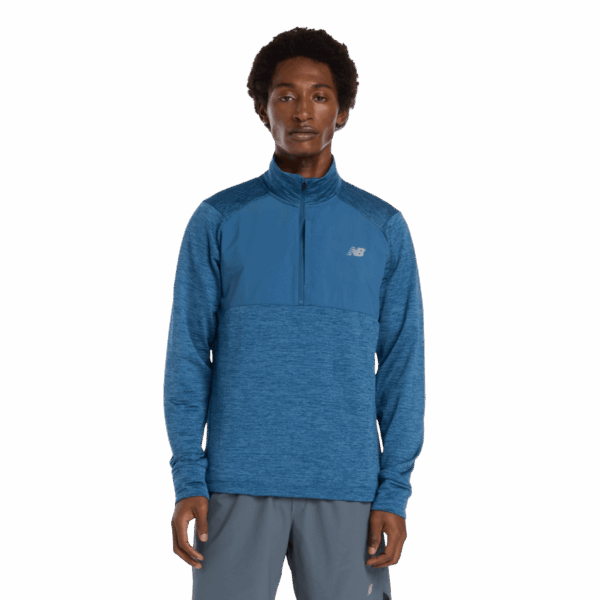 NEW BALANCE Athletics Heat Grid 1/2 Zip LS-Shirt Herren BLUE S