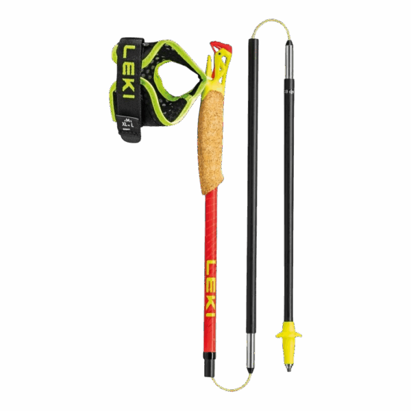 LEKI ULTRATRAIL FX.ONE SUPERLITE Trailrunning Faltstock bright red-neonyellow-nat 110cm