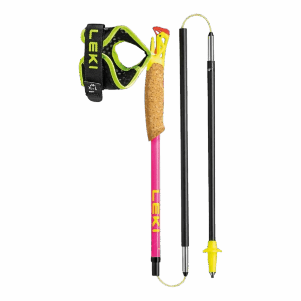 LEKI ULTRATRAIL FX.ONE SUPERLITE Trailrunning Faltstock neonpink-neonyellow-natur 105cm