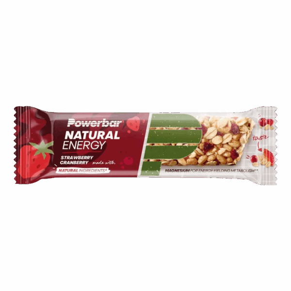 POWERBAR NATURAL ENERGY RIEGEL VEGAN STRAWBERRY-CRANBERRY BOX