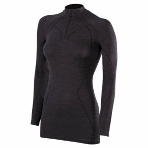FALKE LANGARM ZIP-SHIRT WOOL-TECH Damen Schwarz S