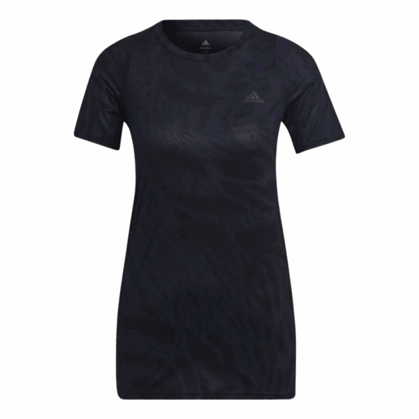 ADIDAS FAST ALLOVER PRINT RUNNING TEE Damen Schwarz S