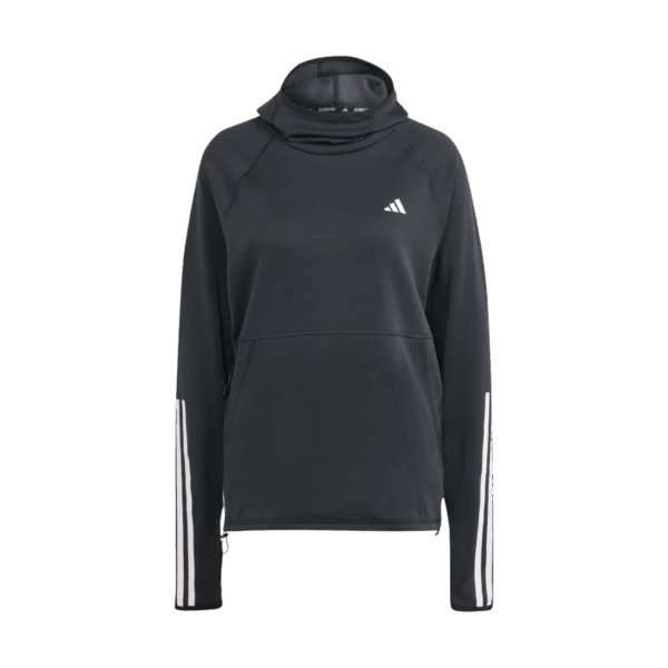 ADIDAS OWN THE RUN 3 STRIPES HOODIE Damen Schwarz S