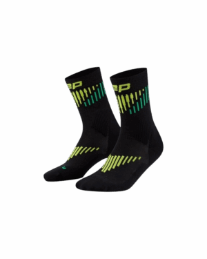 CEP CORE RUN MERINO SOCKS MID CUT 3.0 Damen BLACK/LIME Gr. 34-37