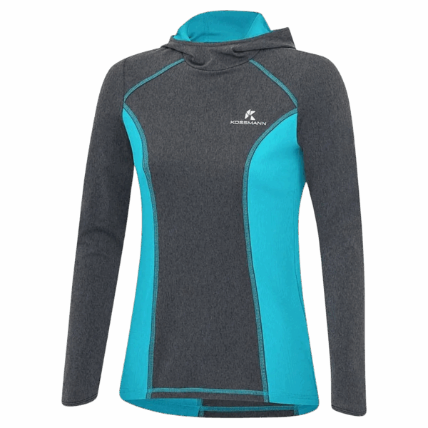 KOSSMANN CORVARA C-KAPUZENTOP LAUFOBERTEIL Damen Blau XS