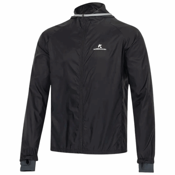 KOSSMANN MICROPLUS LAUFJACKE Herren Schwarz XXL