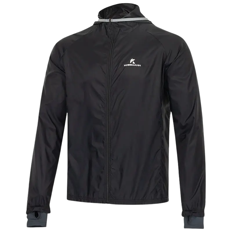 KOSSMANN MICROPLUS LAUFJACKE Herren Schwarz XXL