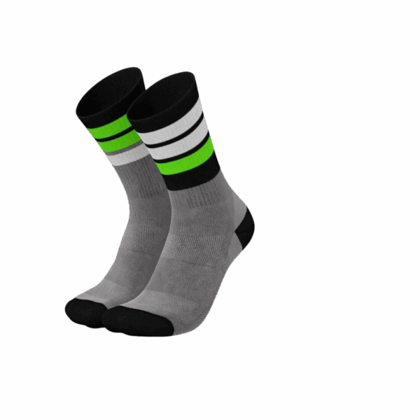 INCYLENCE MERINO STRIVE LAUFSOCKEN Unisex LIGHT GREY/ NEON GREEN Gr. 35 - 38