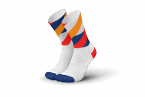 INCYLENCE RUNNING LOOPS LAUFSOCKEN Unisex White Orange Inferno 43-46
