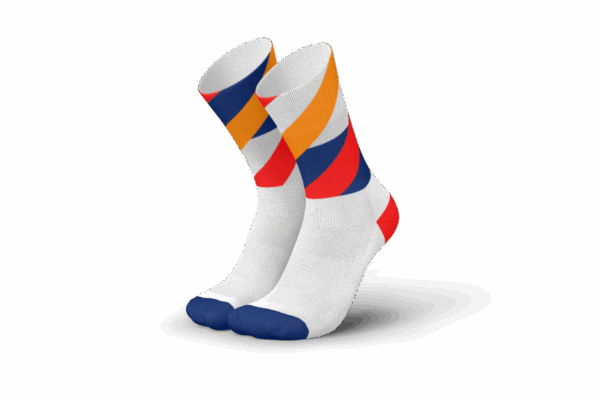INCYLENCE RUNNING LOOPS LAUFSOCKEN Unisex White Orange Inferno 43-46