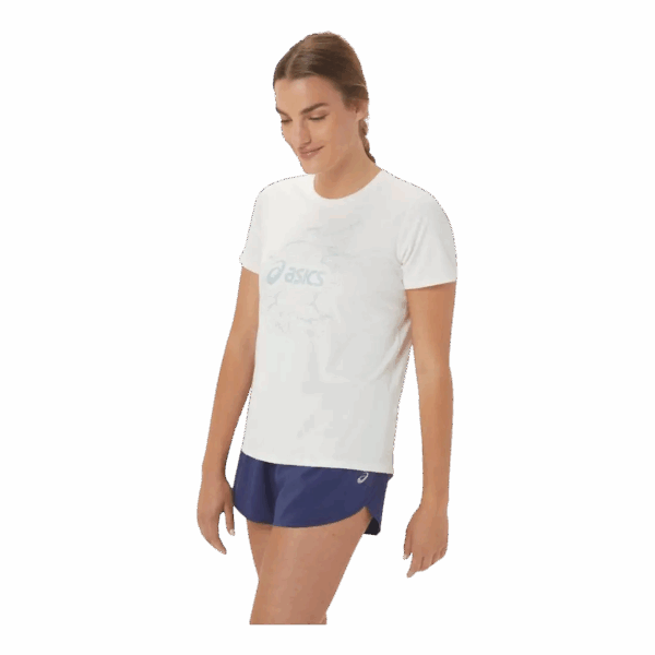 ASICS NAGINO GRAPHIC RUN SS TOP Damen Weiß L