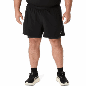 ASICS ROAD 2N1 5 INCH SHORT Herren PERFORMANCE BLACK/GRAPHITE GREY XXL