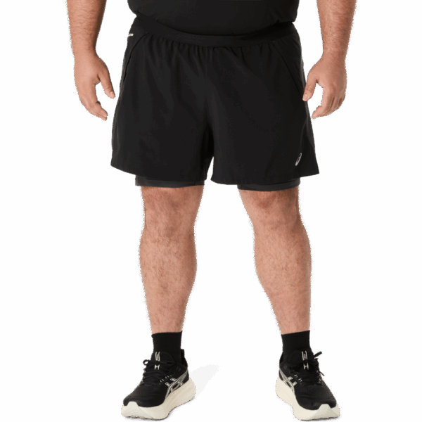 ASICS ROAD 2N1 5 INCH SHORT Herren PERFORMANCE BLACK/GRAPHITE GREY XXL