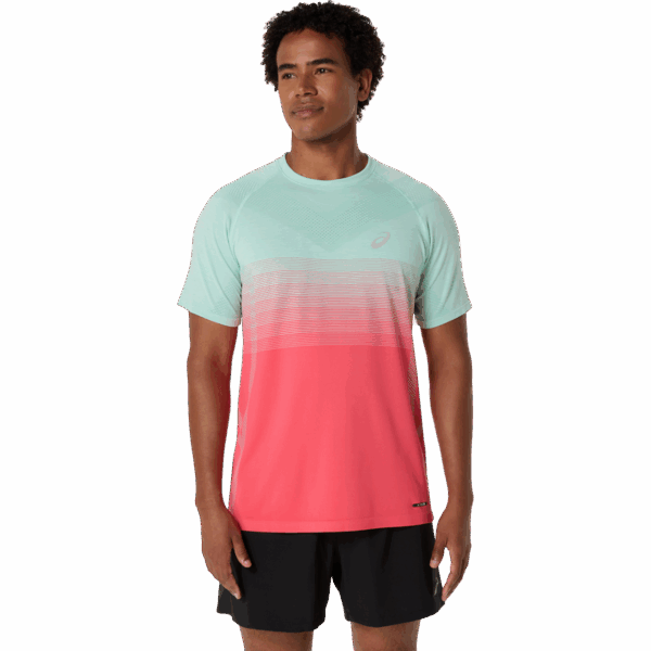 ASICS SEAMLESS SS TOP Herren CORAL REEF/OASIS GREEN Gr. L