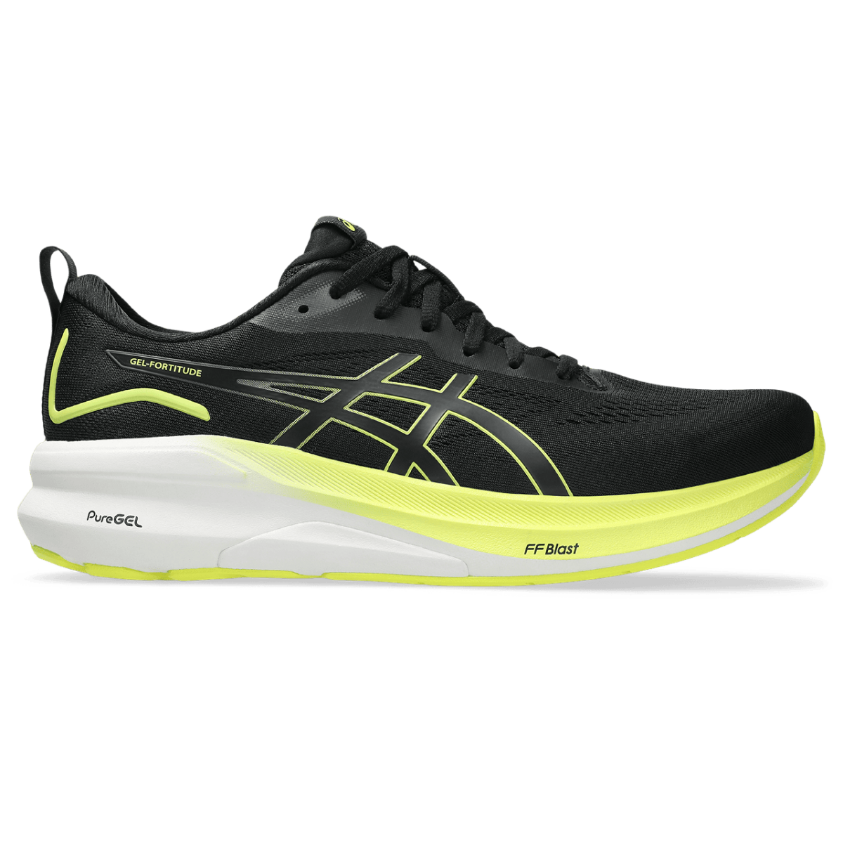 asics GEL-FORTITUDE Herren BLACK/CITRON Gr. 43,5 1 asics GEL-FORTITUDE Herren BLACK/CITRON Gr. 43