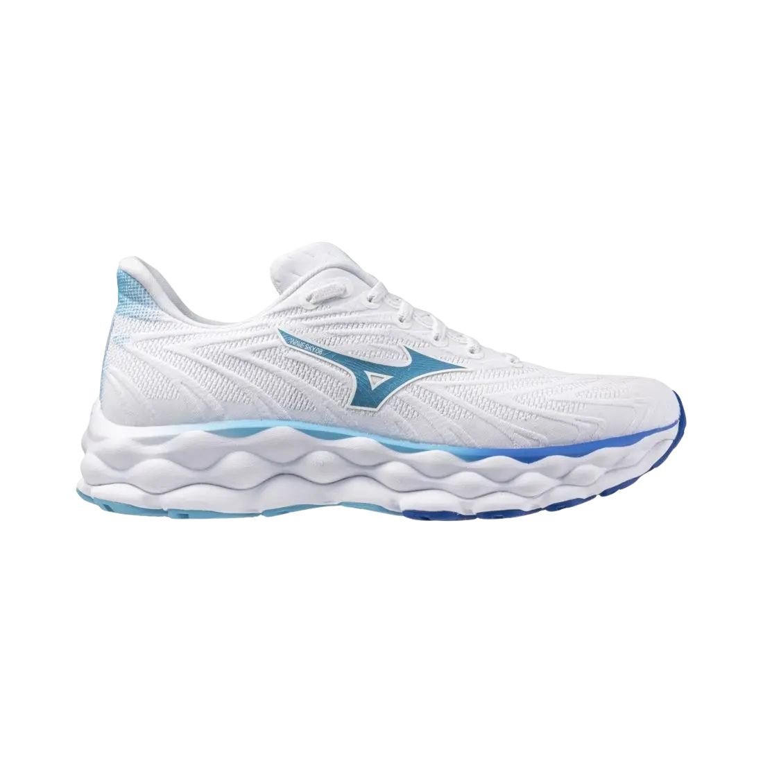 MIZUNO WAVE SKY 8 Laufschuhe Damen White/Laser Blue/Mugen Bl B (normal) 43 1 MIZUNO WAVE SKY 8 Laufschuhe Damen White/Laser Blue/Mugen Bl B (normal) 43