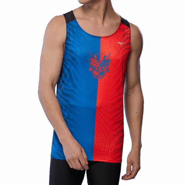 MIZUNO DRYAEROFLOW GRAPHIC TANK Herren Oni Red/Oni Blue L