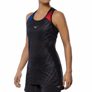 MIZUNO DRYAEROFLOW GRAPHIC TANK Damen Oni Red/Oni Blue L