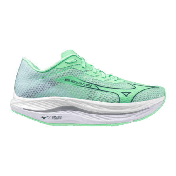 MIZUNO WAVE REBELLION FLASH 2(M) Laufschuhe Herren Neo Mint/Vintage Indigo/Hint of Mint D (normal) 45