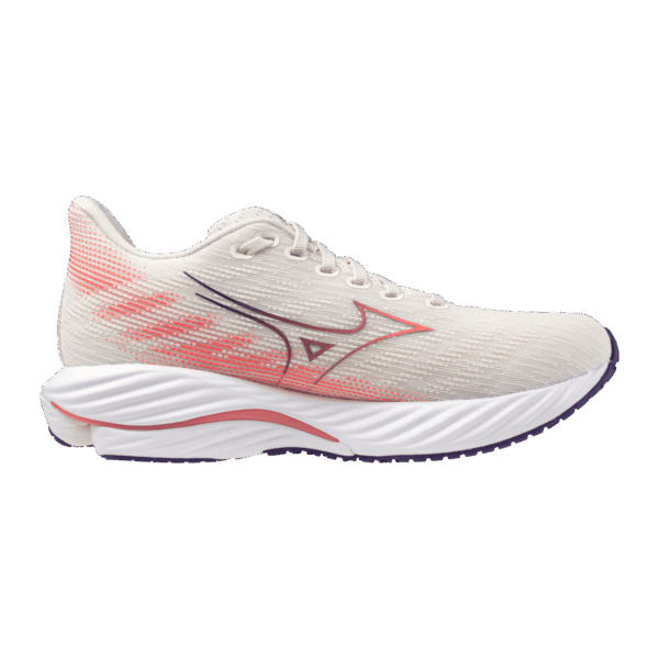 MIZUNO WAVE RIDER 28 Laufschuhe Damen Snow White/Camellia Rose/Vintage Indigo B (normal) 36