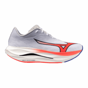 Mizuno WAVE REBELLION FLASH 3 Laufschuhe Herren White/Fiery Coral 2/Iris Bloom 47