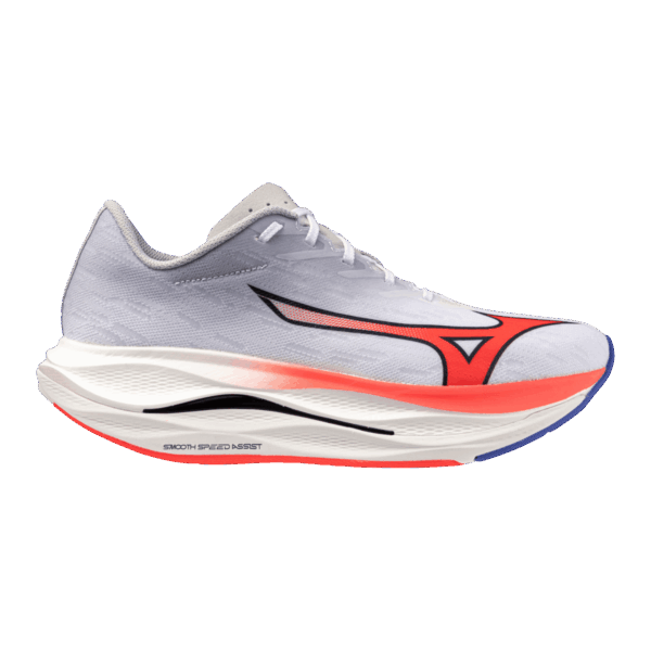 Mizuno WAVE REBELLION FLASH 3 Laufschuhe Herren White/Fiery Coral 2/Iris Bloom 47