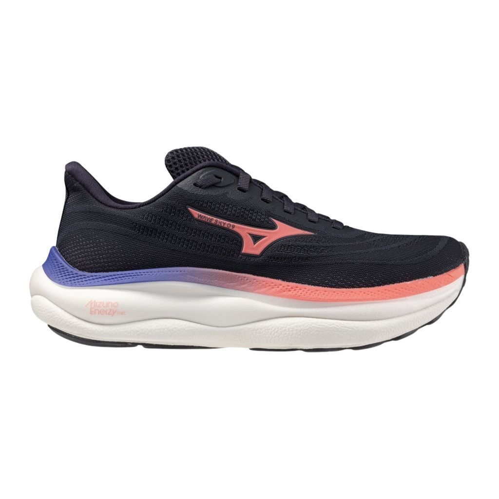 Mizuno WAVE SKY 9 Laufschuhe Damen Odyssey Gray/Striking Coral/Iris Bloom 44,5 1 Mizuno WAVE SKY 9 Laufschuhe Damen Odyssey Gray/Striking Coral/Iris Bloom 44