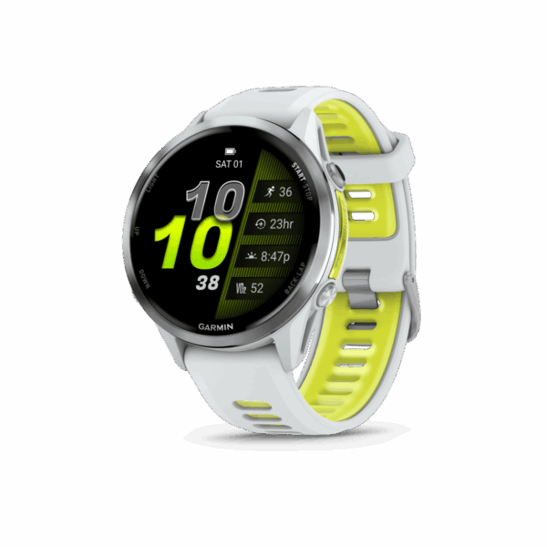 GARMIN FORERUNNER 970 Smartwatch Steinweiss/Titanium Titan