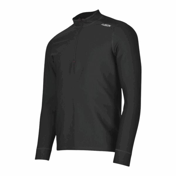 FUSION C3 LS ZIP NECK Herren Schwarz XL
